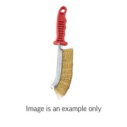 Hand Brush 0.35mm Brass Coated Steel Wire Red Plastic Handle